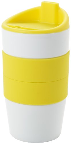 Yedi Houseware Classic Coffee and Tea 10 1/2-Ounce Single Silicone Sleeve Travel Mug, Yellow
