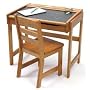 Lipper Child's Desk With Chalkboard Top & Chair - Pecan