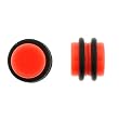 No Piercing Required - High Quality Orange Acrylic Fake Plugs - Imitation 0G with "O" Rings- Very Strong Magnets - Sold as a Pair