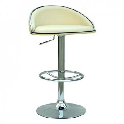 Chintaly Imports 0388-AS-CRM Swivel and Adjustable Height Stool - Cream PU