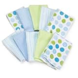 10er PACK weiche Baby Waschlappen - blau/grün