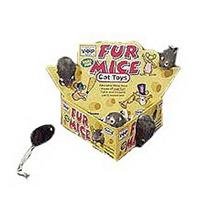 Cheese Wedge Box of 24 Fur Mice Cat Toys
