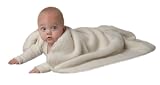 LANACare Baby Blanket Natural White with Lace Edge