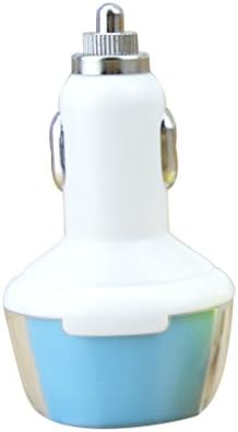 Pikos Dual USB Out Put 5V 2A Car Charger for Cell Phone and Digital Devices (Light Blue)