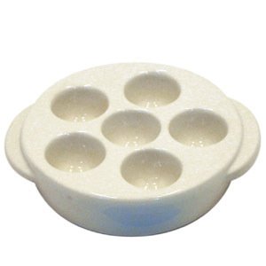 6-Hole White Escargot Dish (07-0750) Category: Bakeware