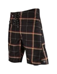 Automotive Parts and Accessories: Fox Racing Youth Lloyd Plaid Boardshorts - 27/Black - Fox Racing