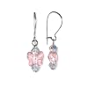 Light Rose Pink Butterfly Earrings with Swarovski Crystal Elements Sterling Silver