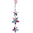 Silver 925 Autumn Cz Floral Drop Belly Ring