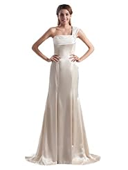 One Shoulder Chiffon/Satin Mermaid Draped Evening Dress 