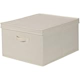Household Essentials Jumbo Storage Box, Natural Canvas
