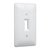 Taymac 4000W Paintable Single Toggle Light Wall Plate Cover, White, 1-Gang