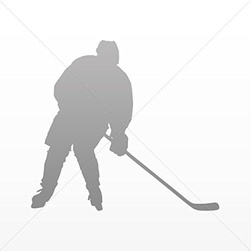 Sticker Ice Hockey Player Figure Tablet Vehicle Weatherproof Garage ca Gray (3 X 2.72 In)