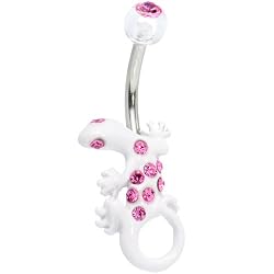 White Hot Pink Gem Izzy Lizzy Belly Ring