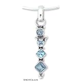 Topaz necklace, 'Crystalline Blue' 16.1" L