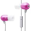 Radius Atomic Bass Earphones w/ Mic for iPhone, Superb Audio Fidelity and Bass Response, Designed to Fit All Size Ears Comfortably and Secure - Pink