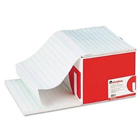 Universal 15753 - Green Bar Computer Paper, 2-Part Carbonless, 14-7/8 x11, Perforated, 1650 Sheets