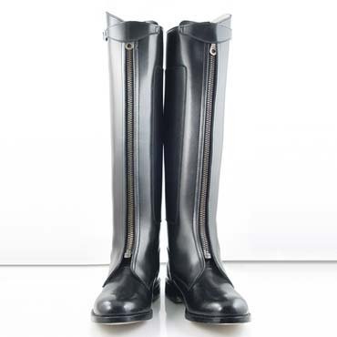 Hispar Man Men Mens Invader-1 Polo Boots Horseback Riding Sports Argentanian Style ONE Front Strap Black [All Colors, Plus, 2plus Calf Size Available] (11, Color:Black Calf:XWide)