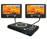 [Bundle] PDX-1320 Portable DVD Player + Gelly headphones black + Movemania PIX 36 CD case + Cable splitter for speakers or headphones