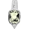 14K White Gold Prasiolite (Green Amethyst) and Diamond Pendant