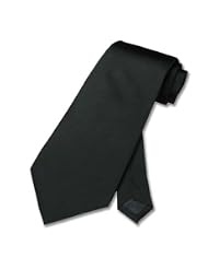 100% SILK Solid BLACK Neck Tie. Mens NeckTie. by Covona