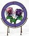 Gallery Art Glass Pansies Purple 3-D Window