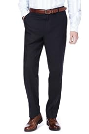 Summer Weight Linen Blend Flat Front Tailored Trousers