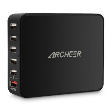 Archeer 35W 6-Port USB Multi-Port Charger for All Smartphones