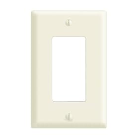 Leviton 80601-A 1-Gang Decora/GFCI Device Decora Wallplate, Midway Size, Thermoset, Device Mount, Almond