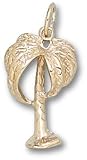 Palm Tree 3D 3/4 Charm/Pendant -14K/10K, Stainless Steel or Gold Plated