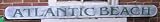 6ft Vintage Look Wood Atlantic Beach Sign