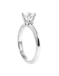 0.50 CT TW Round Diamond Solitaire Ring in 14k White Gold