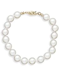 7 Inch 14k Yellow Gold 7-7.5mm (A) Akoya Pearl Bracelet