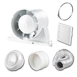 from FANTRONIX All in One Kits In Line VKO Bathroom/Toilet/Shower Extractor Fan Loft Mounted Kit 125 mm 5 dia + TIMER (ALL IN ONE)
