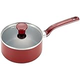 T-fal C91224 Excite Nonstick Thermo-Spot Dishwasher Safe Oven Safe PFOA Free Covered Sauce Pan Cookware, 3-Quart, Red