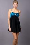 Teal and Black Bubble Dresses by Faviana