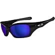 Oakley Pit Bull Men's Polarized Active Fishing Specific Lifestyle Sunglasses/Eyewear w/ Free B&F Heart Sticker Bundle - Polished Black/Shallow Blue