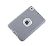 MAKEIT CASE iPad Mini Case iPad Mini 2 3 Case 3in 1 Heavy Duty Protection Combo Hybrid Impact Silicone Hard Case Cover for Apple Ipad Mini 1 2 3 (T-Gray/Light Grey)