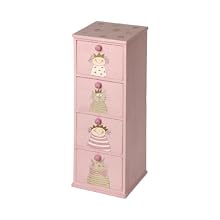 Maisy Light Pink Tall Chest Of 4 Drawers