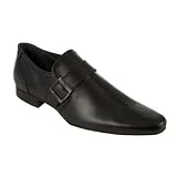 Red Herring- Black 'Avalanche' side buckle shoes
