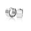 Ziovani Pair Plain Silver-tone Loop Stainless Steel Earrings