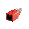 CAT 5E CROSSOVER ADAPTER RJ45 BUCHSE AN STECKER Rot