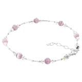 Light Purple Cat Eye and Clear Genuine Swarovski Crystals Sterling Silver 9 9.5 10 10.5 Adjustable Anklet 316h4lYFdNL. SL160 Light Purple Cat Eye and Clear Genuine Swarovski Crystals Sterling Silver 9 9.5 10 10.5 Adjustable Anklet