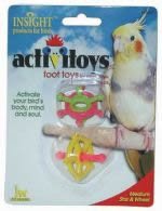 JW Pet Company Insight Foot Toy Wheel And Star Medium Bird Toy Assorted Colors