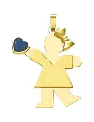 14K Gold The Kids September CZ Birthstone Girl Charm