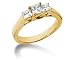 1.04CTW Trellis Three Stone Princess Cut Diamond Ring in 18k Yellow Gold