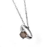 10K WG June Birthstone Small Ring Charm-Smokey Quartz
