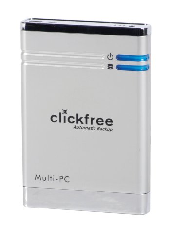 Clickfree Automatic Backup 160 GB USB 2.0 Portable External Hard Drive HD801 (Metallic Silver)