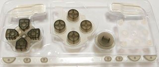 Sony PSP 2000 Series Button Set - Clear Smoke Black [customize] [repair part] [video game]
