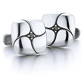 Black Diamond Cufflinks in Sterling Silver with .10ct tw Black Diamonds. High Polished and Oxidized Finish. Functional swivel backs for ease of use.