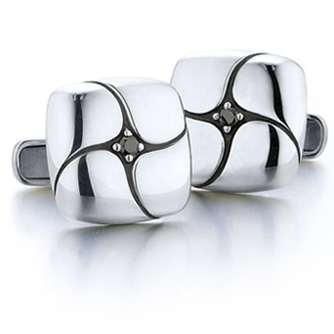 J.Goodman Black Diamond Cufflinks in Sterling Silver with .10ct tw Black Diamonds. High Polished and Oxidized Finish. Functional swivel backs for ease of use.